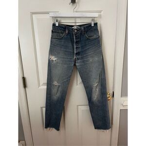 Re/Done Levi’s Distressed Raw Hem Jeans sz 24